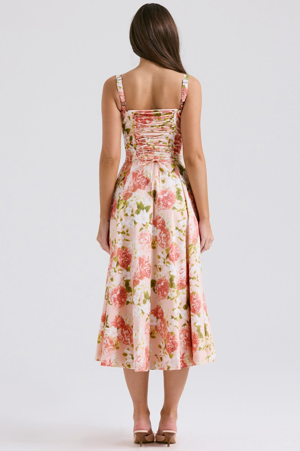 CARMEN - PINK PEONY PRINT DRESS