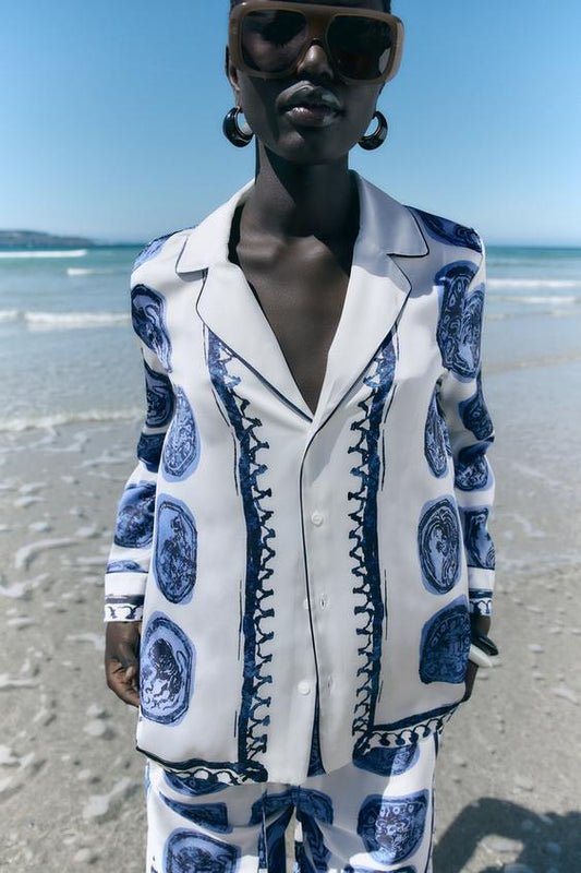 SERENE - BEACHSIDE PRINTED BLOUSE + PANTS