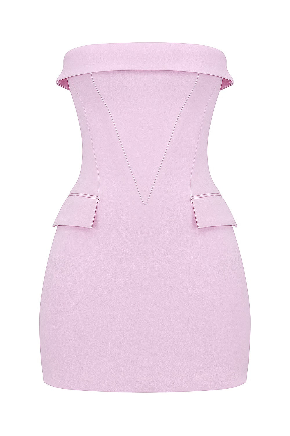 CINDY - STRAPLESS MINI PINK DRESS