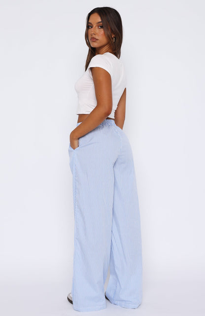 NIKA - BLUE STRIPED LOUNGE PANTS