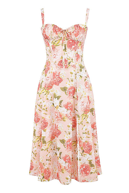 CARMEN - PINK PEONY PRINT DRESS