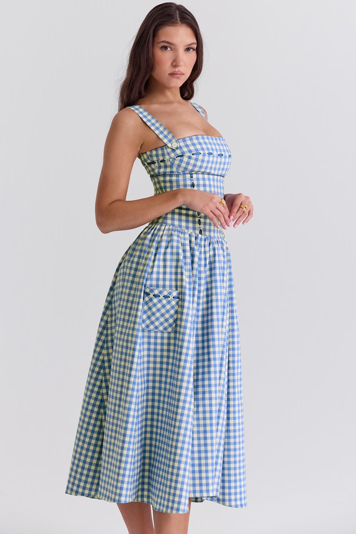 DAISY- BLUE CHECKED DRESS