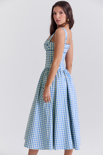 DAISY- BLUE CHECKED DRESS