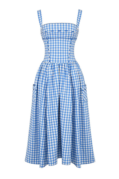 DAISY- BLUE CHECKED DRESS