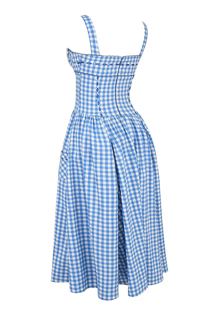 DAISY- BLUE CHECKED DRESS