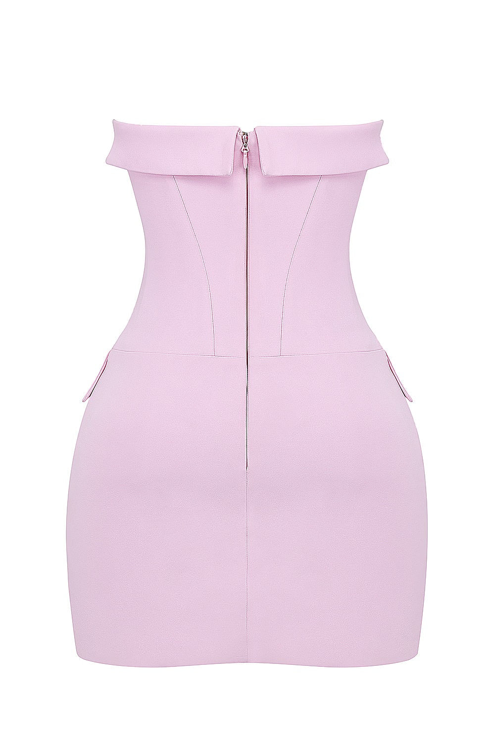 CINDY - STRAPLESS MINI PINK DRESS